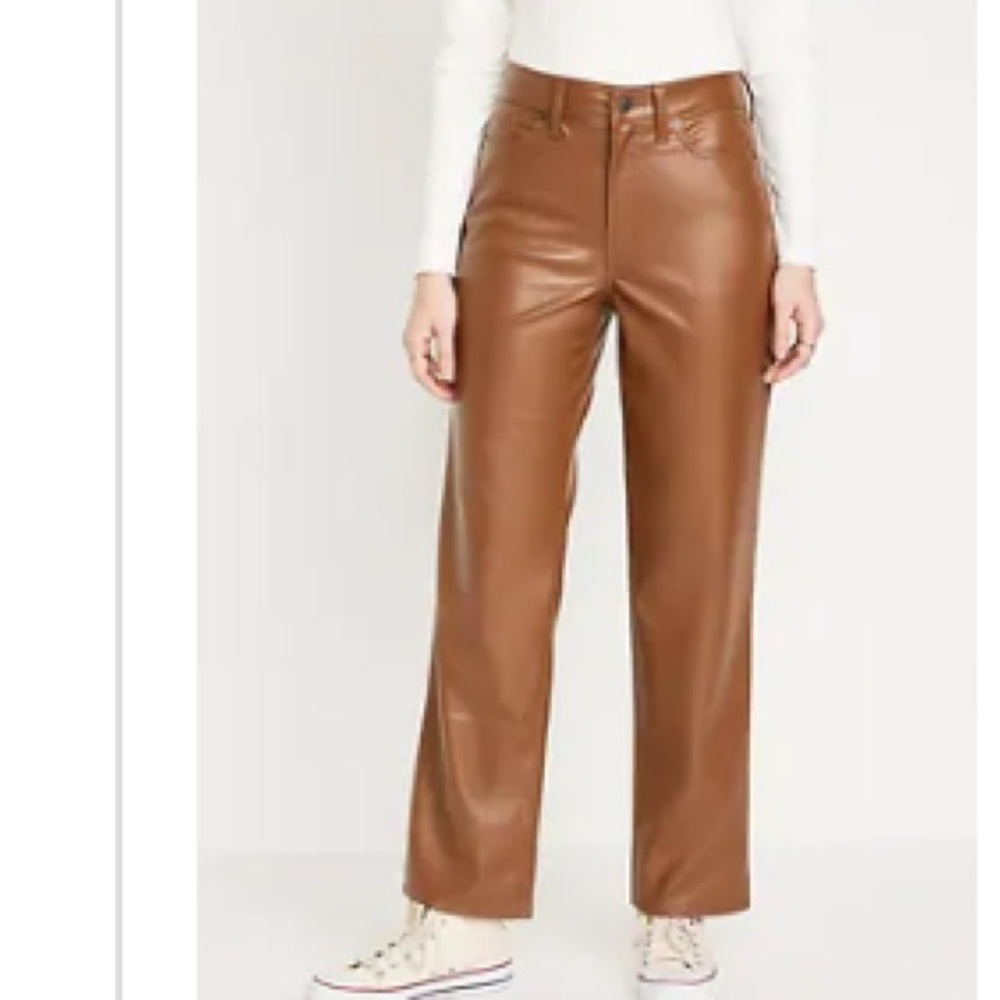 Old Navy OG Loose Faux Leather Jeans - 12 NWT - Picture 8 of 8